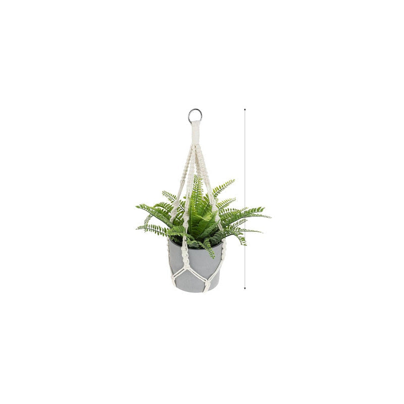 Hanging Macrame Plant Holder Dark Blue Cotton Rope | Kelmera