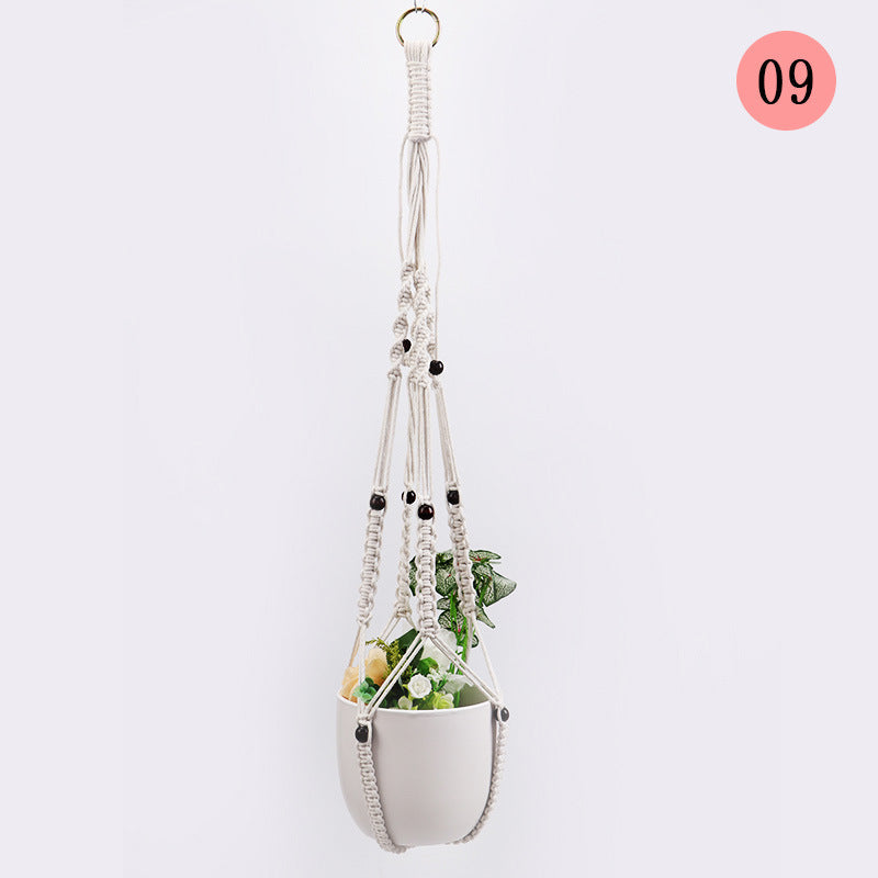 Hanging Macrame Plant Holder Dark Blue Cotton Rope | Kelmera