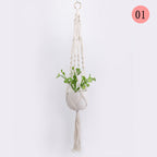 Hanging Macrame Plant Holder Dark Blue Cotton Rope | Kelmera