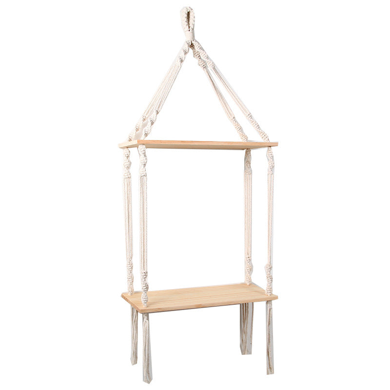 Hanging Macrame Shelf Organizer Off White | Kelmera