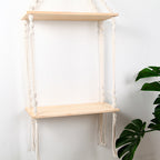Hanging Macrame Shelf Organizer Off White | Kelmera