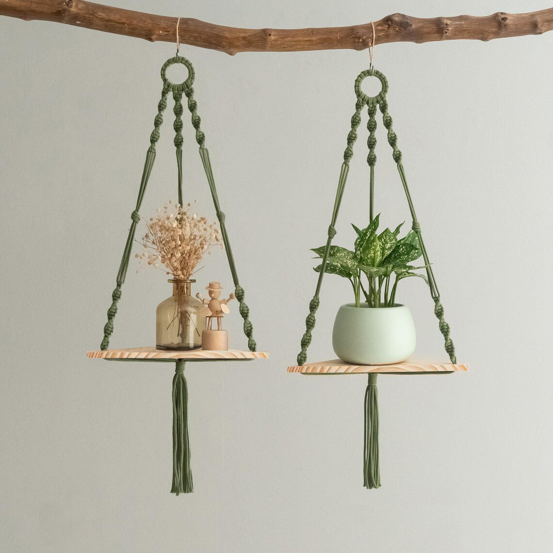 Hanging Plant Holder Green Triangle | Kelmera