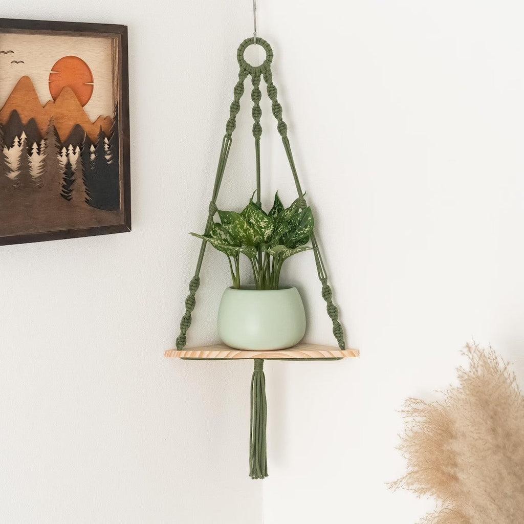 Hanging Plant Holder Green Triangle | Kelmera