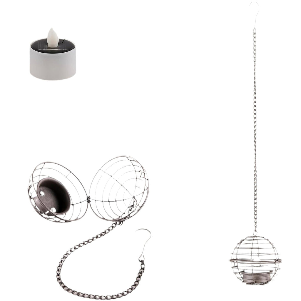 Hanging Spherical Wire Tealight Holder Set | Kelmera