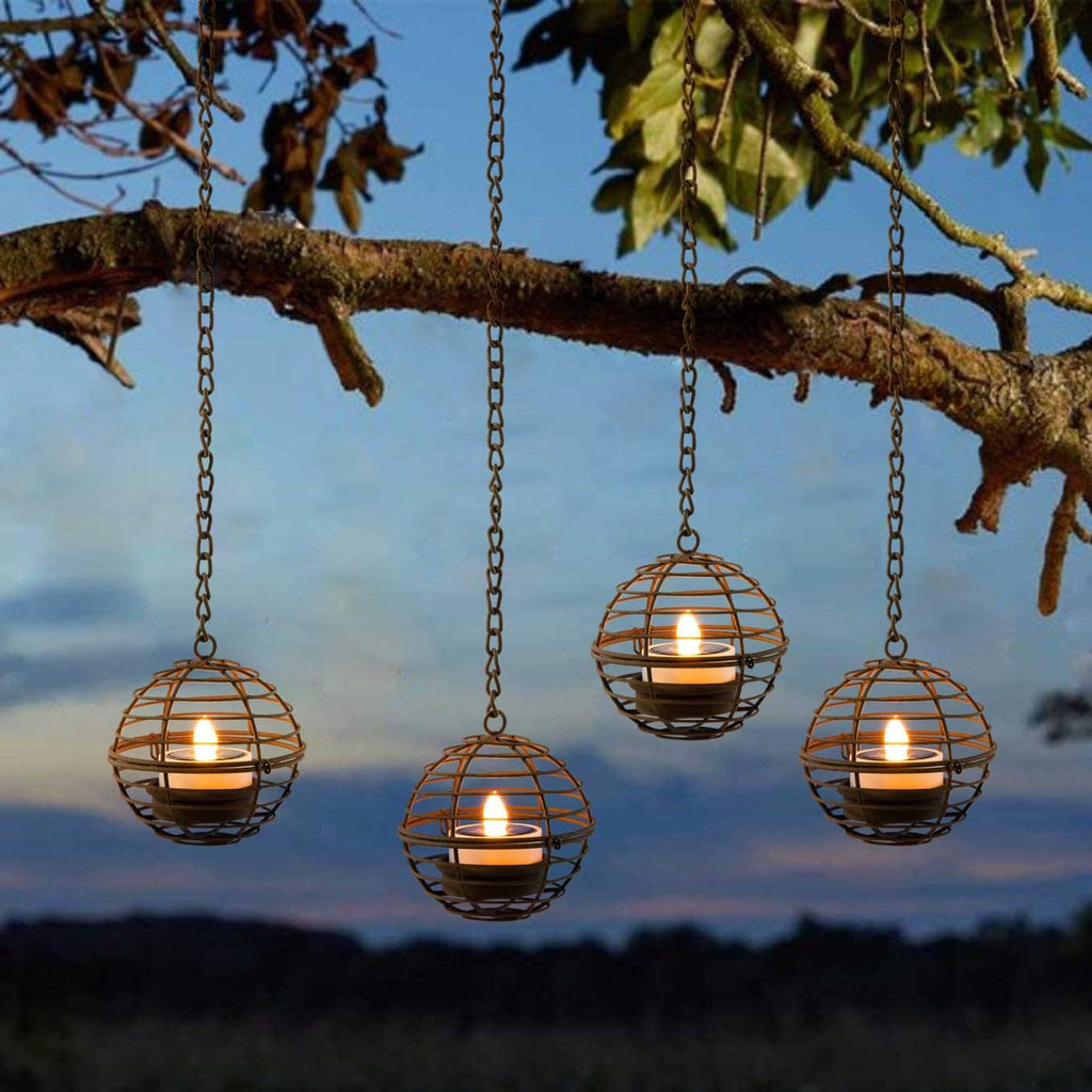 Hanging Spherical Wire Tealight Holder Set | Kelmera