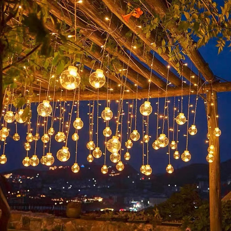 Hanging Star and Crescent Moon LED Curtain String Lights for Bedroom Ambiance | Kelmera