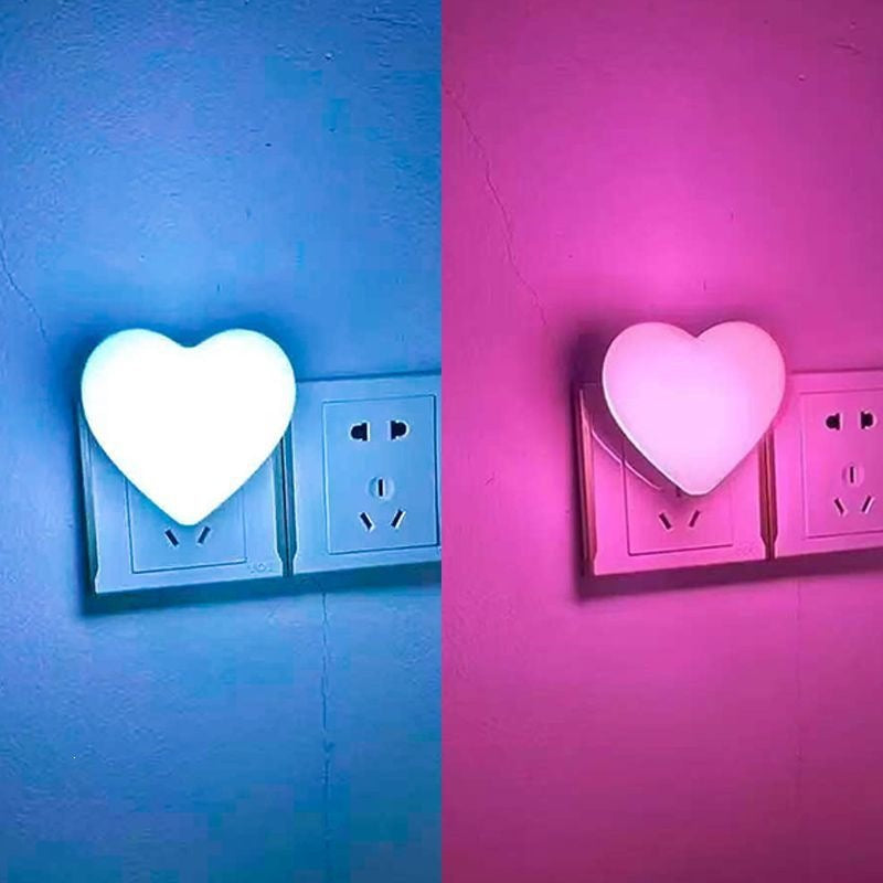 Heart-Shaped Plug-in Ambient Night Light with Soft LED Lighting | Kelmera