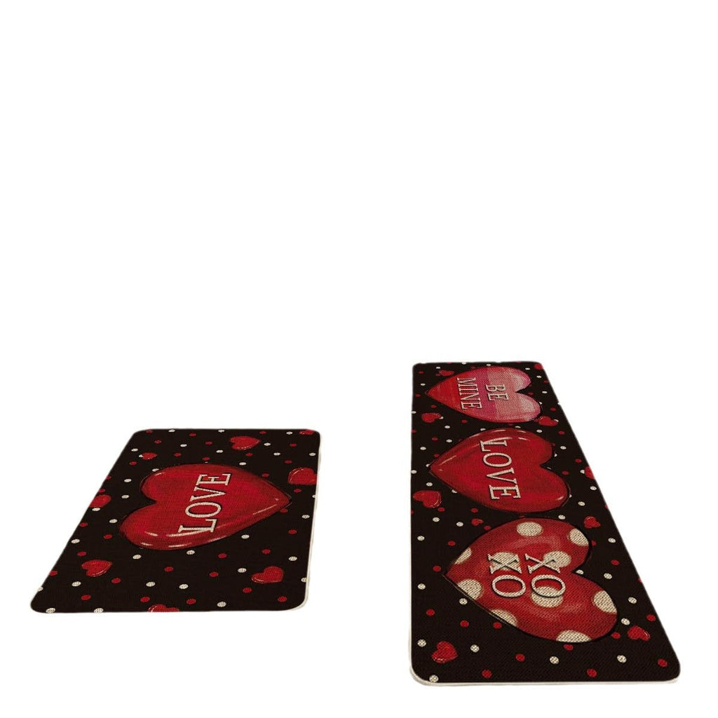 Heart-Themed Kitchen Runner Mat | Kelmera