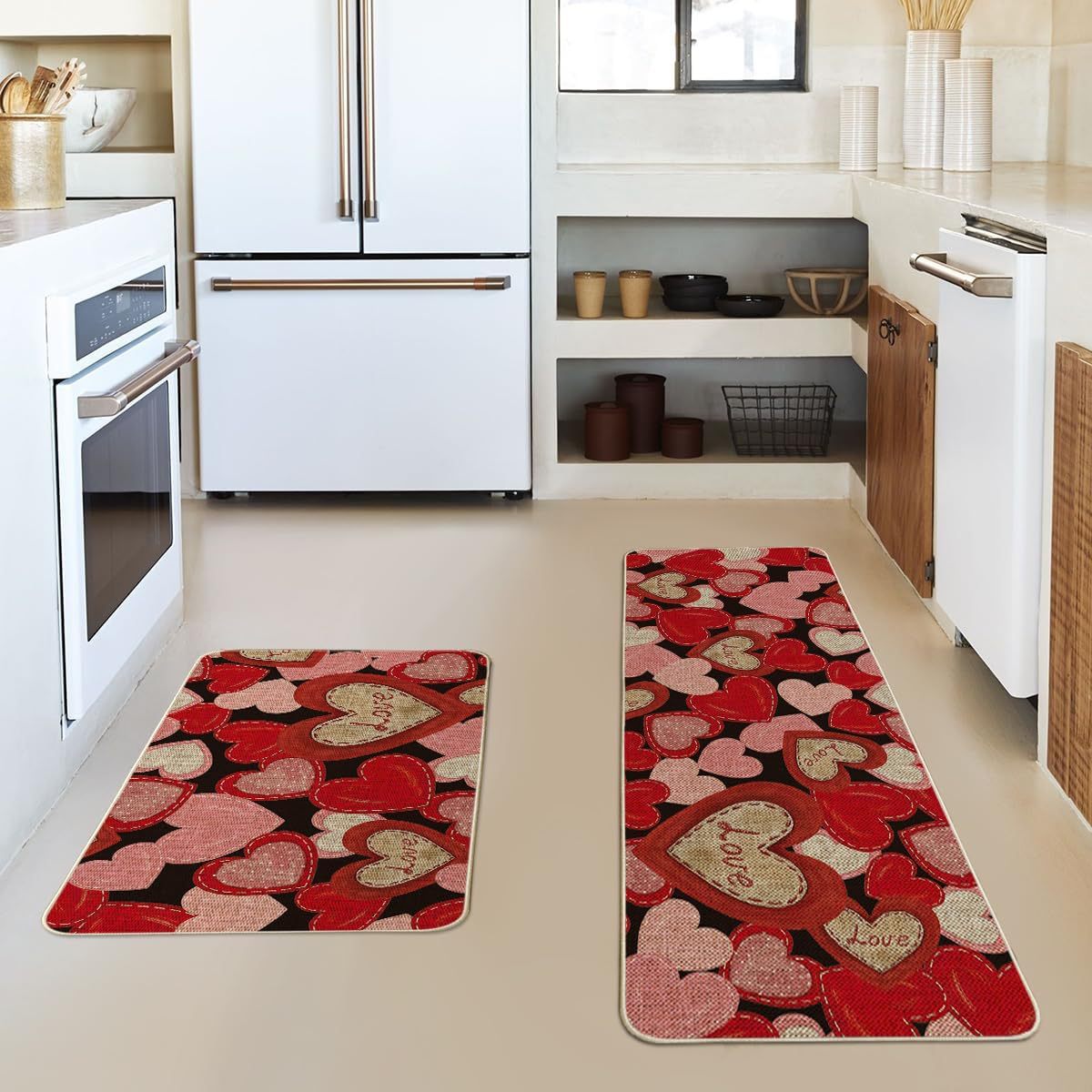Heart-Themed Kitchen Runner Mat | Kelmera