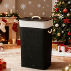 High-Quality Bamboo Laundry Container with Lid | Kelmera