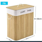 High-Quality Bamboo Laundry Container with Lid | Kelmera