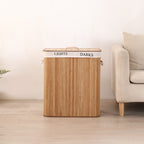 High-Quality Bamboo Laundry Container with Lid | Kelmera
