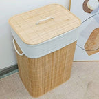 High-Quality Bamboo Laundry Container with Lid | Kelmera