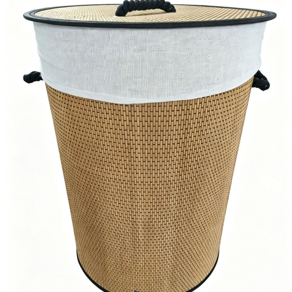 High-Quality Bamboo Laundry Container with Lid | Kelmera