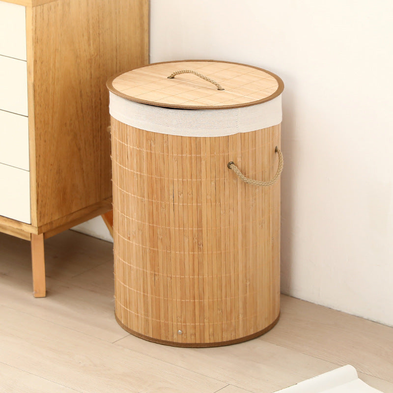 High-Quality Bamboo Laundry Container with Lid | Kelmera