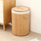 High-Quality Bamboo Laundry Container with Lid | Kelmera