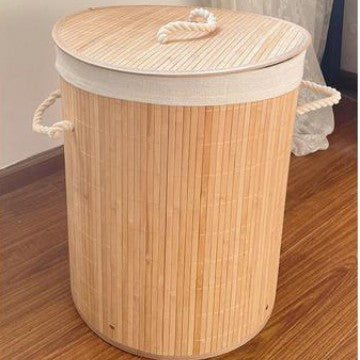 High-Quality Bamboo Laundry Container with Lid | Kelmera