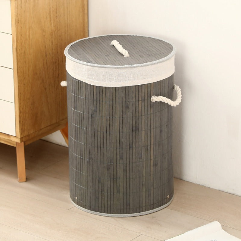 High-Quality Bamboo Laundry Container with Lid | Kelmera
