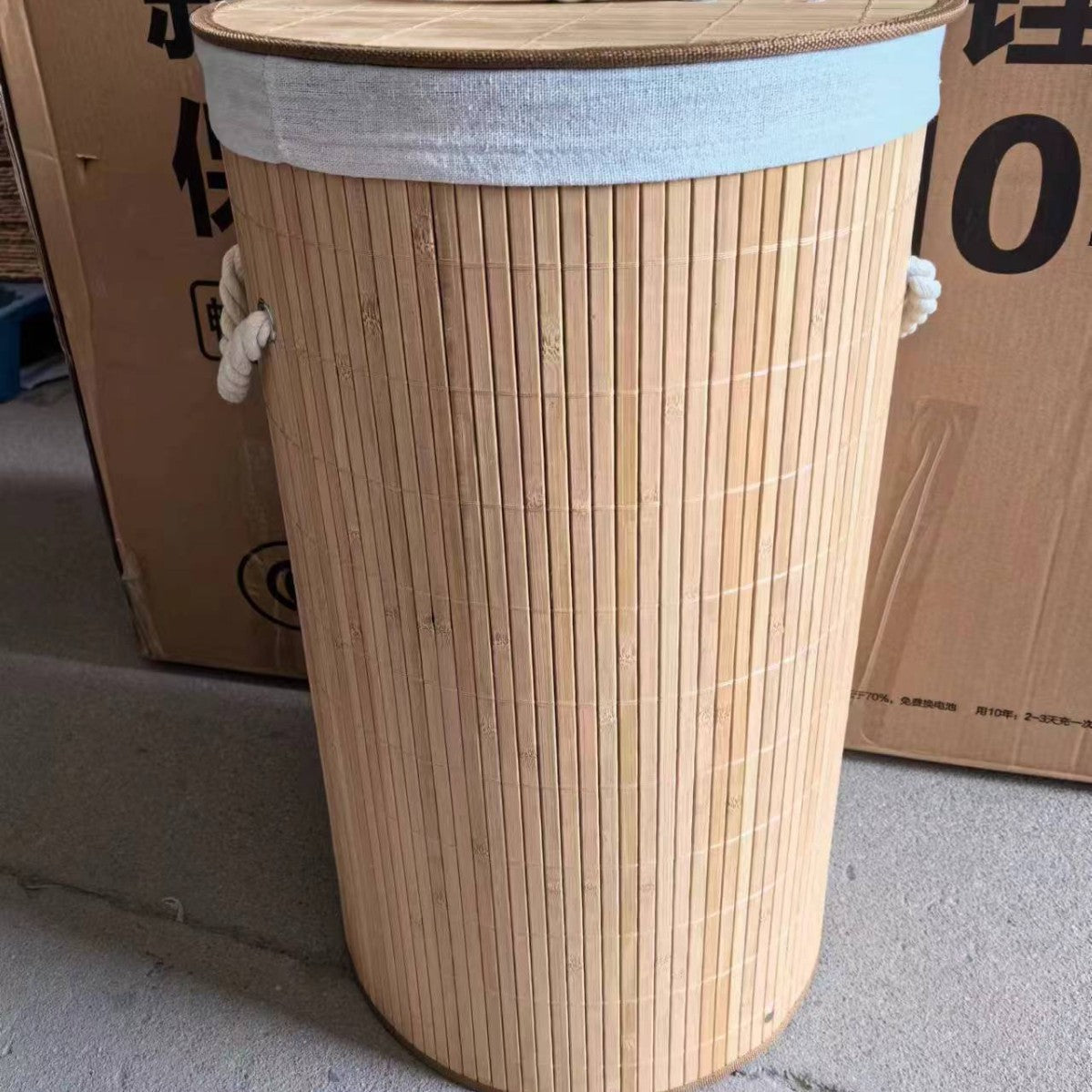 High-Quality Bamboo Laundry Container with Lid | Kelmera