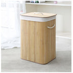 High-Quality Bamboo Laundry Container with Lid | Kelmera