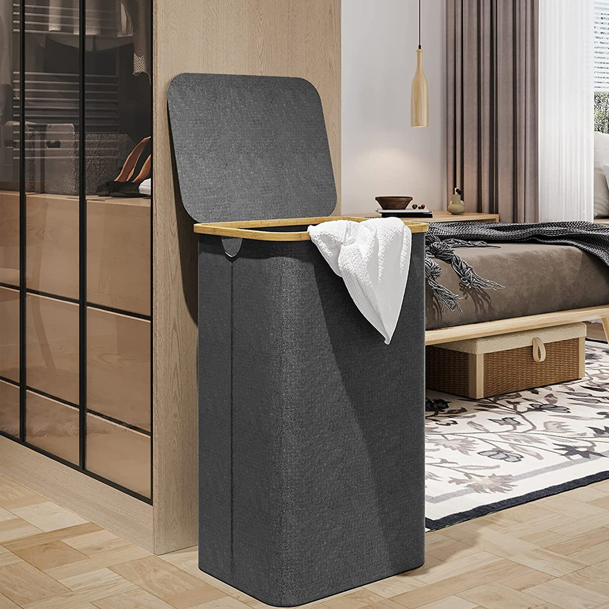 High-Quality Laundry Basket with Bamboo Lid | Kelmera
