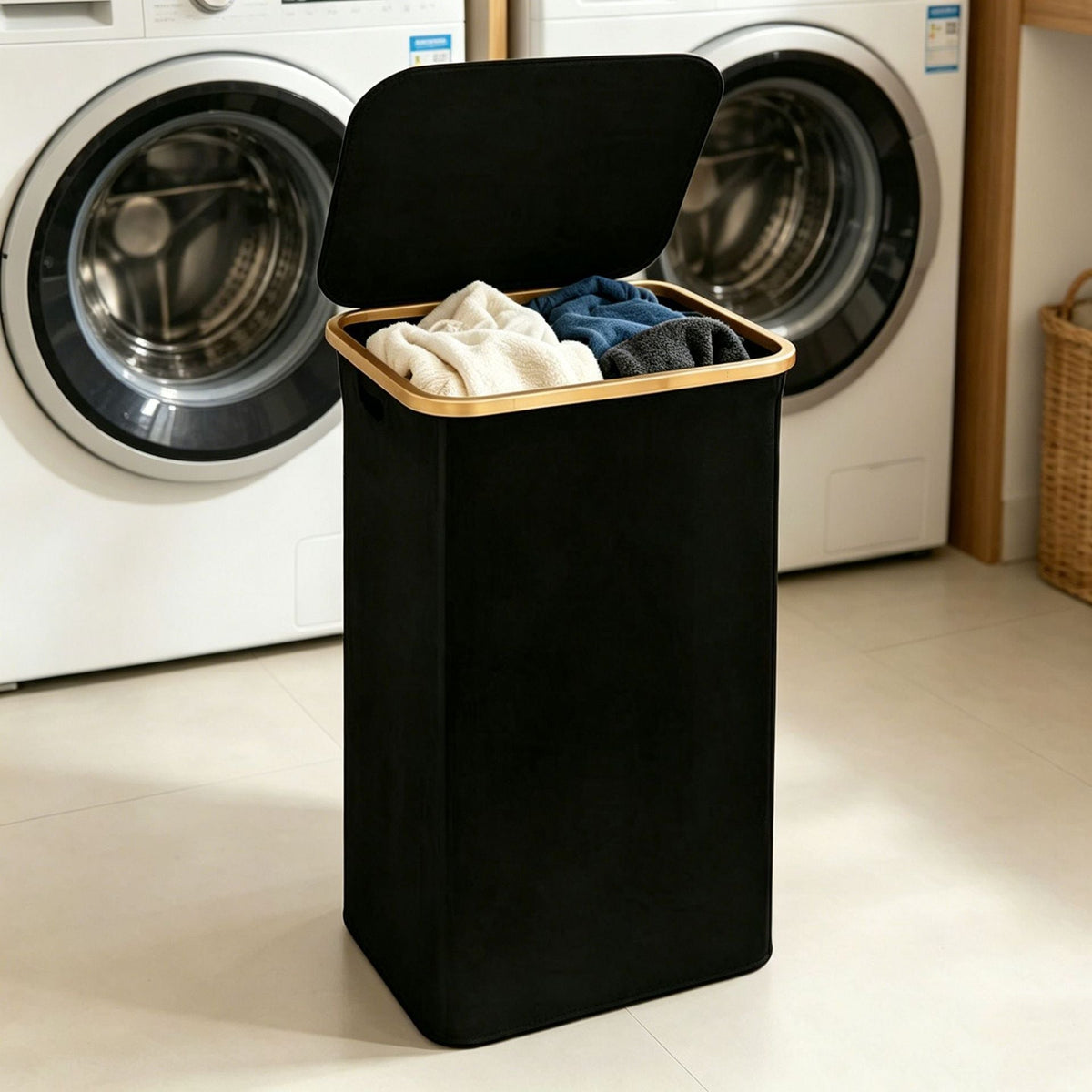 High-Quality Laundry Basket with Lid and Handle | Kelmera