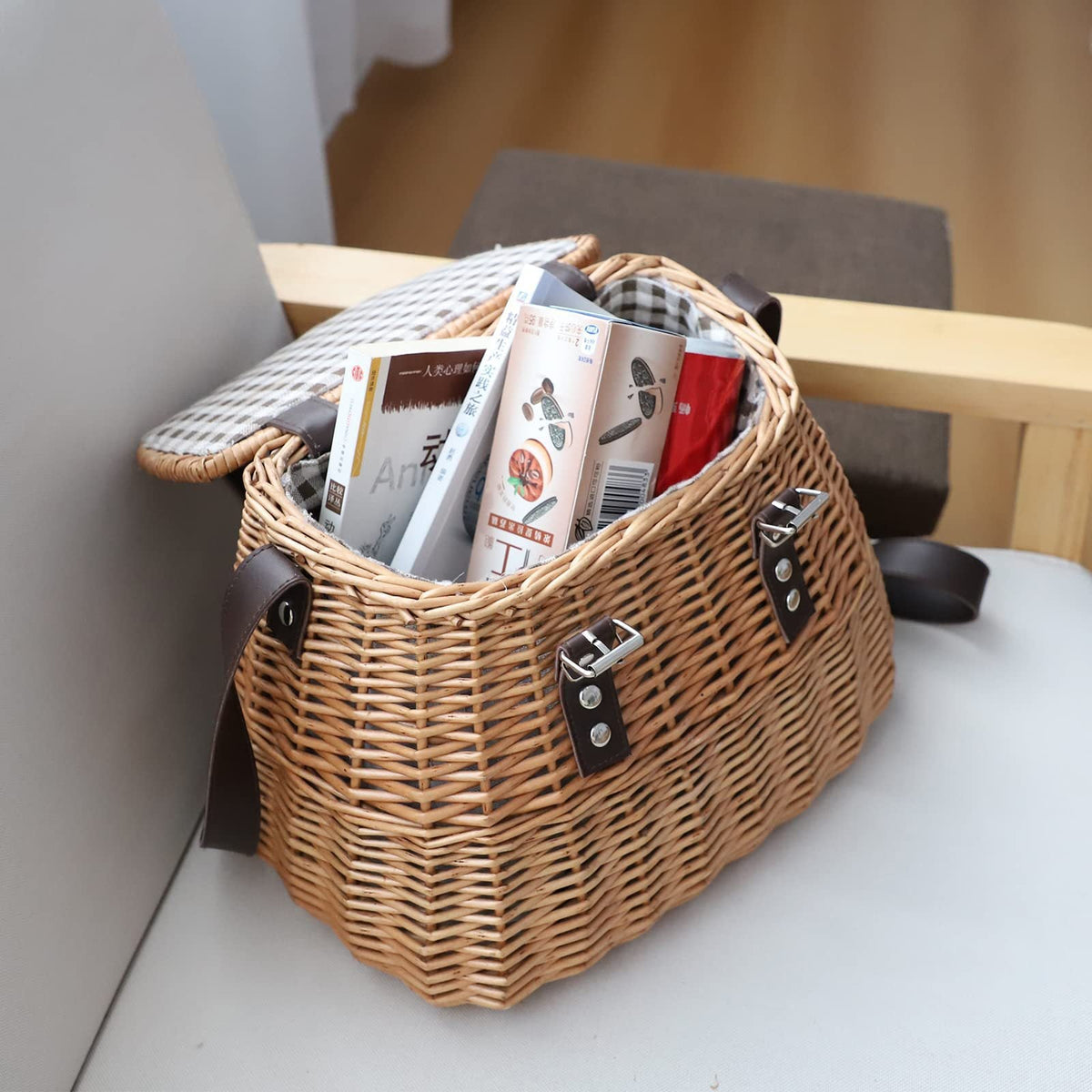High-Quality Shopping Basket with Leather Handles | Kelmera