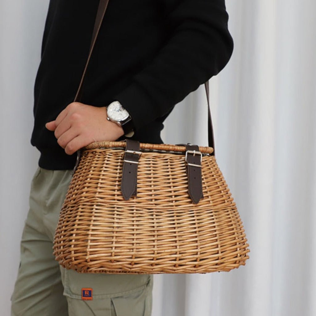 High-Quality Shopping Basket with Leather Handles | Kelmera