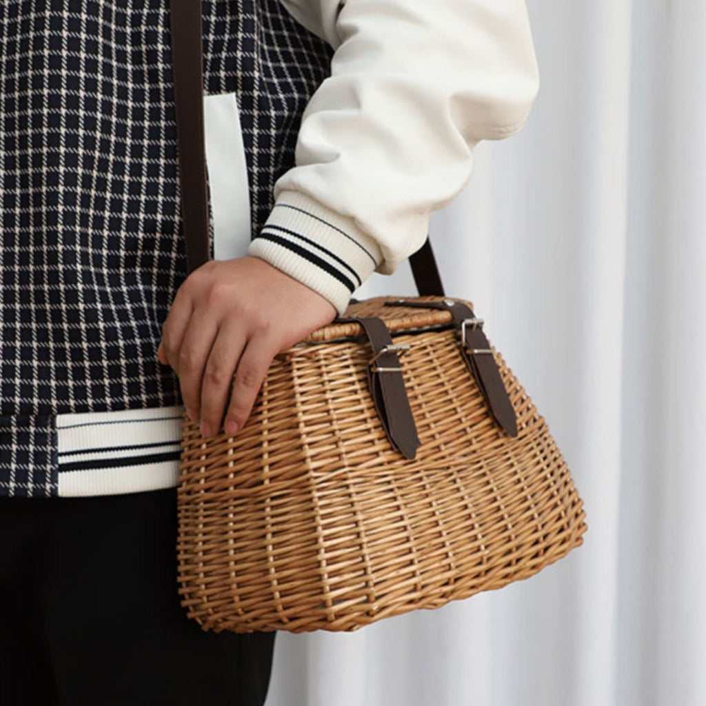 High-Quality Shopping Basket with Leather Handles | Kelmera