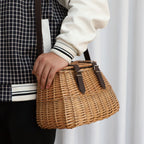High-Quality Shopping Basket with Leather Handles | Kelmera