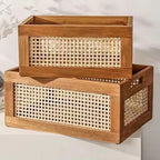 High-Quality Storage Basket with Rattan Details | Kelmera