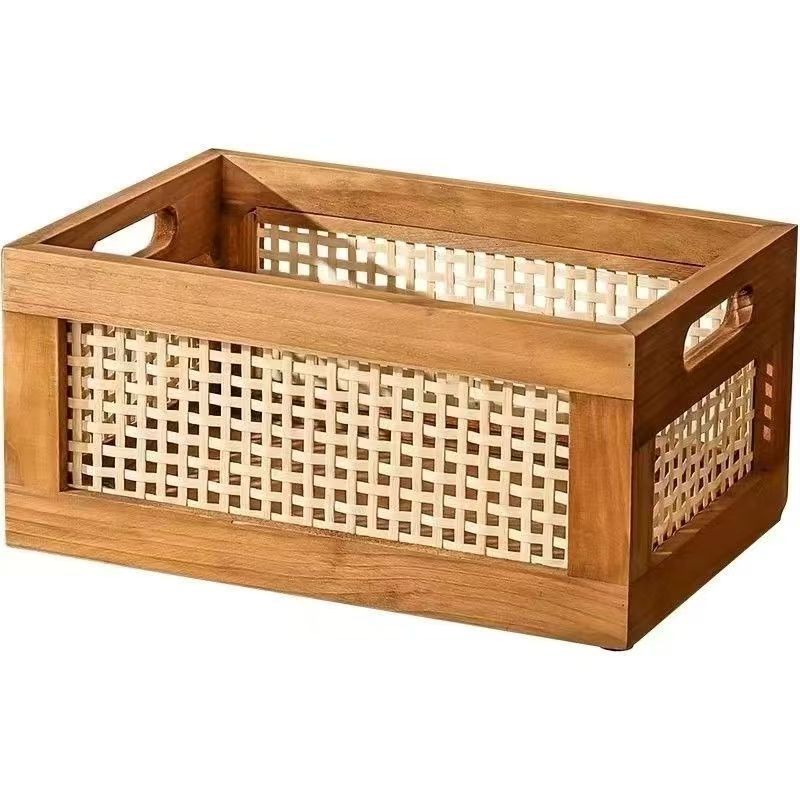 High-Quality Storage Basket with Rattan Details | Kelmera