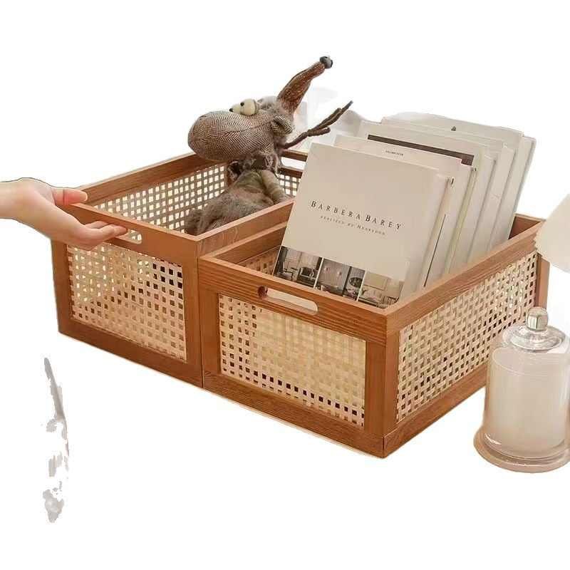 High-Quality Storage Basket with Rattan Details | Kelmera