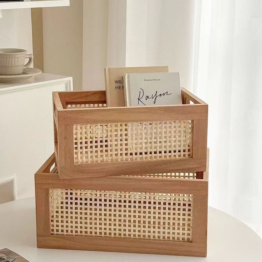 High-Quality Storage Basket with Rattan Details | Kelmera