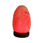 Himalayan Salt Crystal Sphere Lamp with Color Changing LED and Natural Wood Base | Kelmera