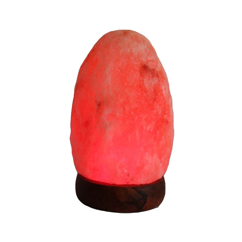 Himalayan Salt Crystal Sphere Lamp with Color Changing LED and Natural Wood Base | Kelmera