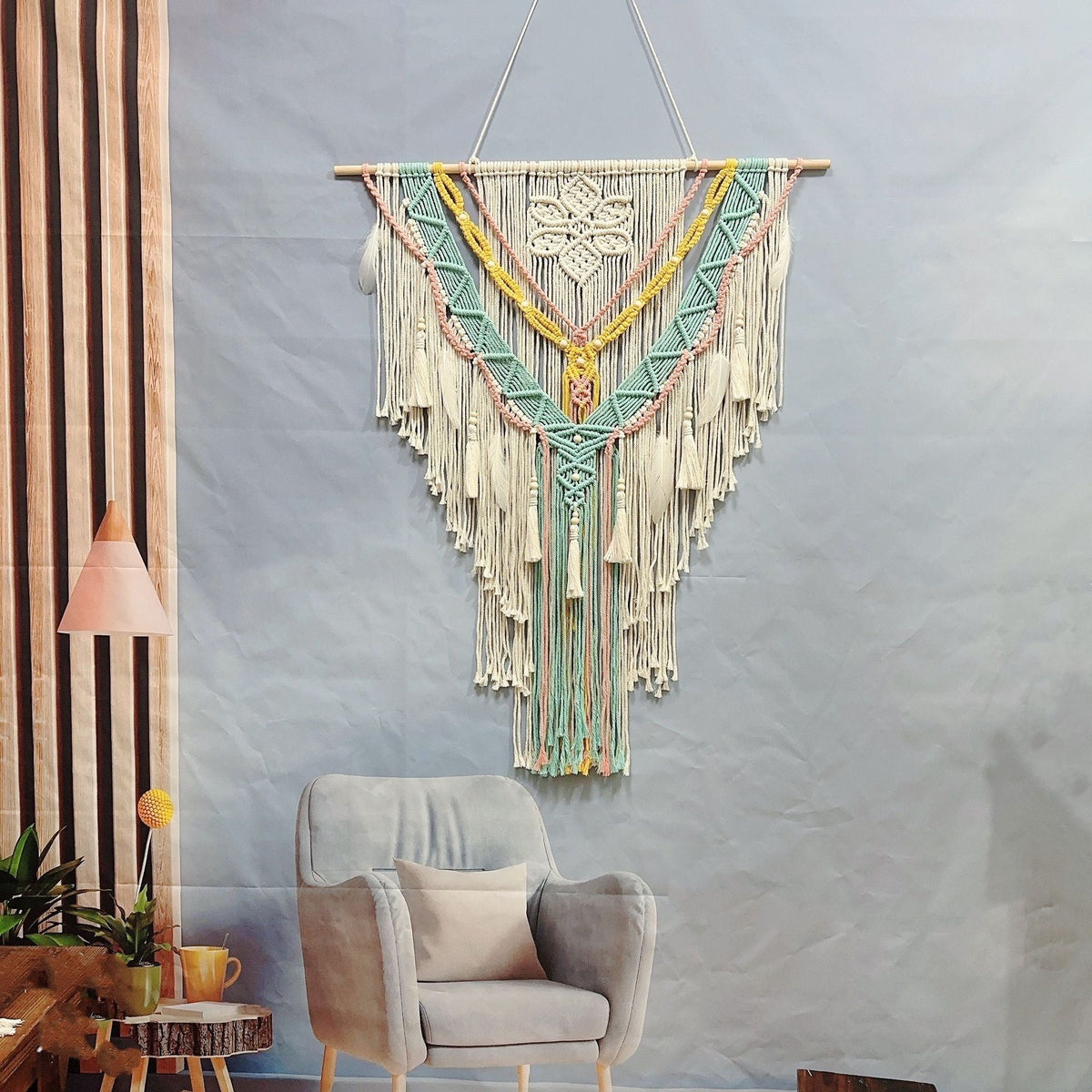Home Decorative Macrame Wall Hanging Sky Blue | Kelmera