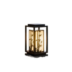 Japanese Inspired Solar Garden Floor Lantern with Wooden Frame | Kelmera