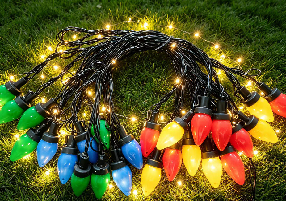 Large Classic Bulb LED Patio String Lights | Kelmera