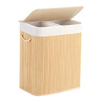 Large Laundry Basket with Two Compartments and Removable Lid | Kelmera