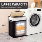 Large Laundry Basket with Two Compartments and Removable Lid | Kelmera