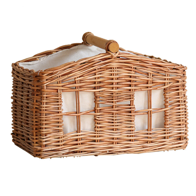 Large Storage Basket with Wooden Handle | Kelmera