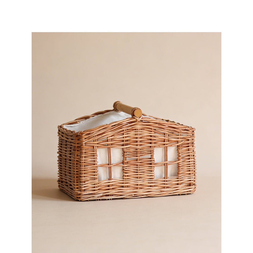 Large Storage Basket with Wooden Handle | Kelmera