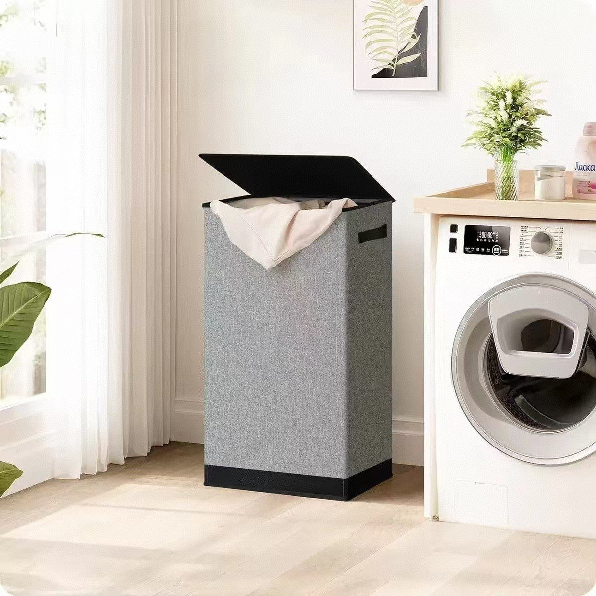 Laundry Basket Black Gray | Kelmera