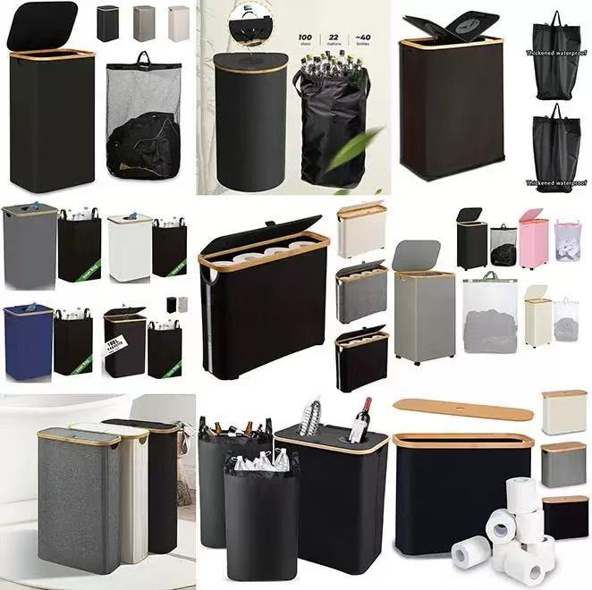 Laundry Basket Black Gray | Kelmera