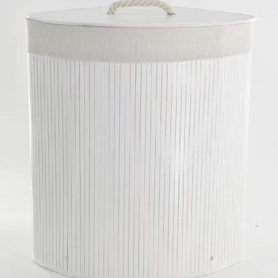 Laundry Basket made of Natural Bamboo Beige Gray | Kelmera