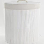 Laundry Basket made of Natural Bamboo Beige Gray | Kelmera