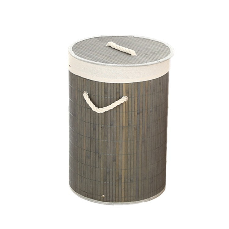 Laundry Basket made of Natural Bamboo Beige Gray | Kelmera