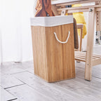 Laundry Basket made of Natural Bamboo with Removable Cover | Kelmera