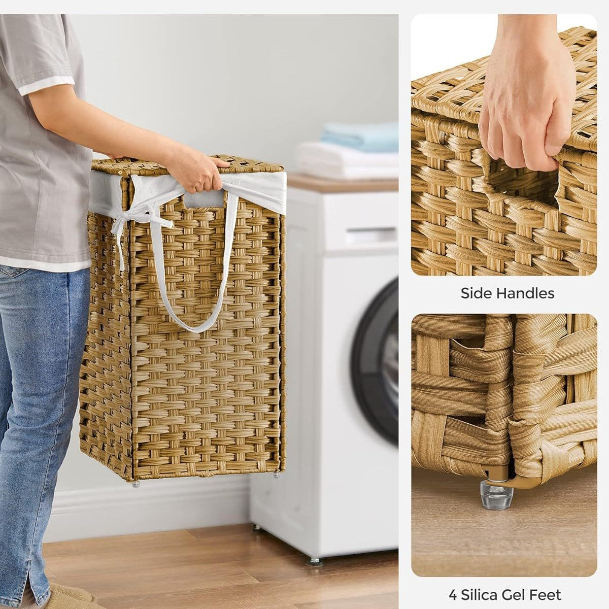 Laundry Basket Off White Blue | Kelmera